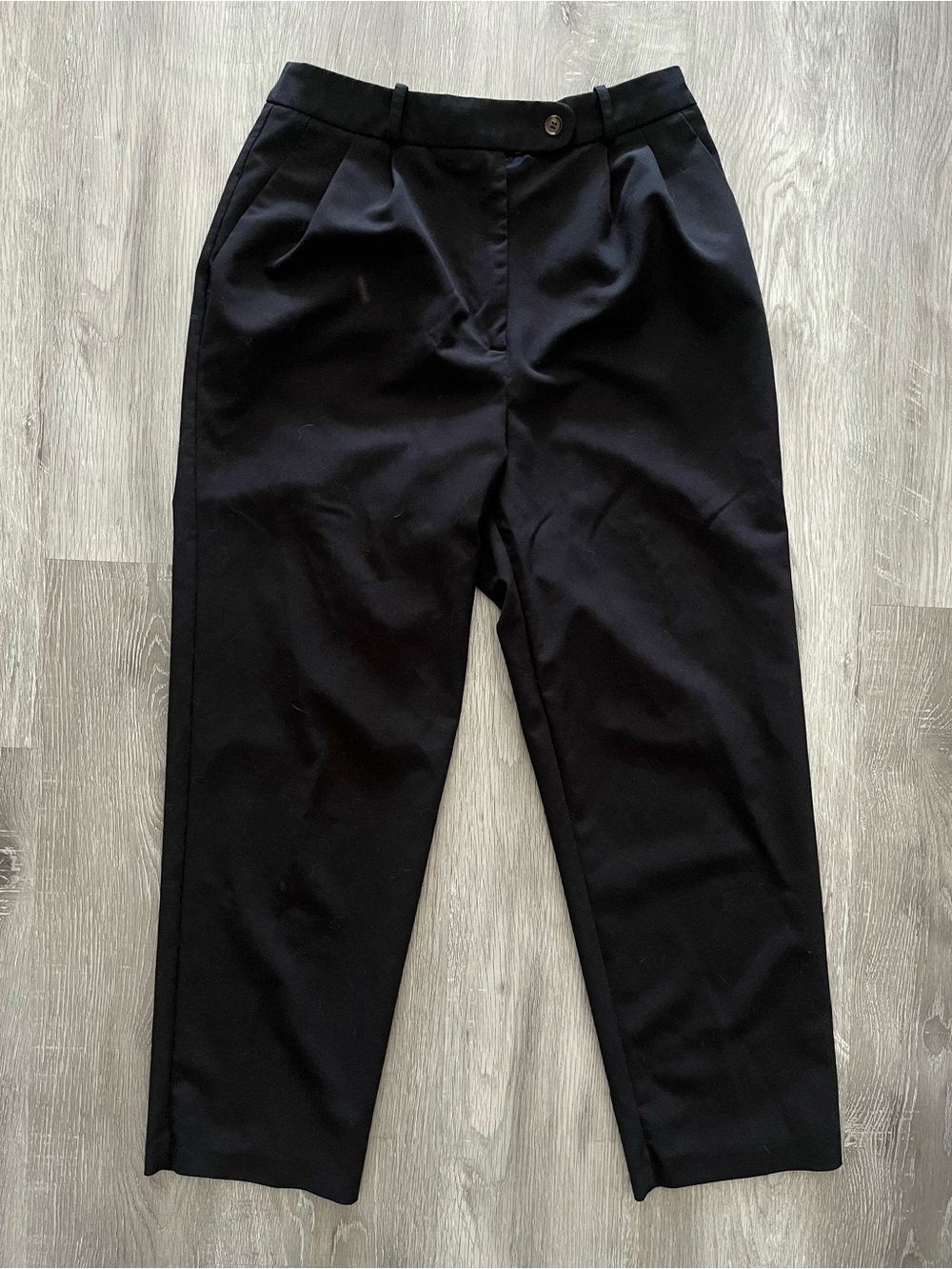 Topshop Black Mid-Rise Tapered Trousers